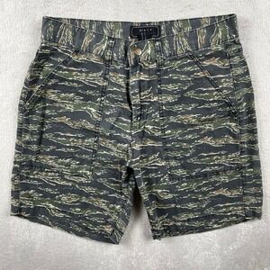 Tiger Stripe Camo Shorts Mens Size 30 Flap Pockets Cotton  Above Knee 7" 21 Men